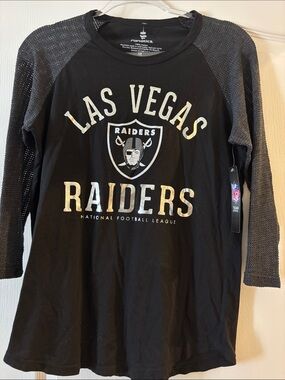 NWT Las Vegas Raiders women's Black Raglan Long sleeve Tee - Fanatics